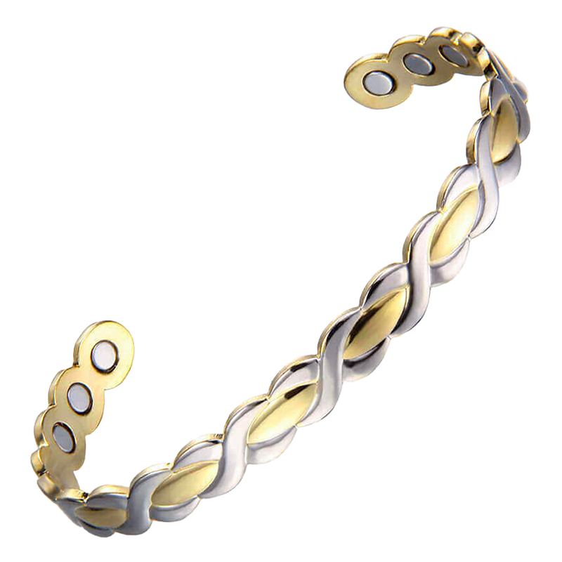 Gold and Silver Magnetic Bangle